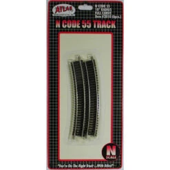 Atlas Code 55 Track W/Nickel-Silver Rail & Brown Ties -- 10" Radius Full Curve Pkg(6) - N