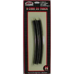 Atlas Code 55 Track W/Nickel-Silver Rail & Brown Ties -- 16-1/4" Radius Full Curve Pkg(6) - N