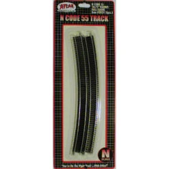 Atlas Code 55 Track W/Nickel-Silver Rail & Brown Ties -- 18-3/4" Radius Full Curve Pkg(6) - N