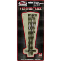 Atlas Code 55 Track W/Nickel-Silver Rail & Brown Ties -- #7 Right Hand Turnout - N
