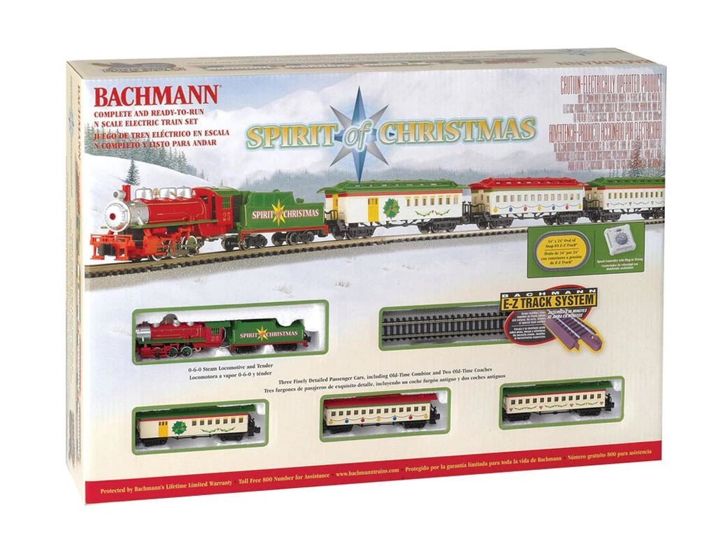 Bachmann Train Sets W/Nickel Silver E-Z Track System -- Spirit Of Christmas - N 1 Bachmann Train Sets W/Nickel Silver E-Z Track System -- Spirit Of Christmas - N