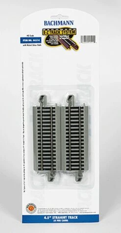 Bachmann Straight Track W/Nickel Silver Rail & Gray Roadbed - E-Z Track? -- 4-1/2" Pkg(4) - HO -