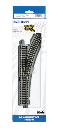 Bachmann Decoder-Equipped Nickel Silver E-Z Track? Turnout -- Right-Hand - HO