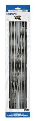 Bachmann Decoder-Equipped Nickel Silver E-Z Track? Turnouts -- Single-Crossover #6 Right Hand - HO