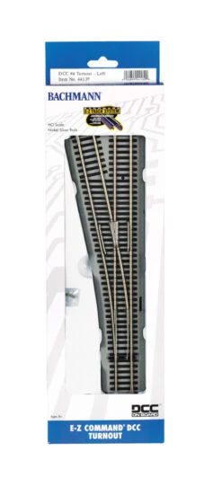 Bachmann Decoder-Equipped Nickel Silver E-Z Track? Turnouts -- #4 Left Hand - HO