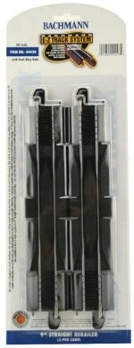 Bachmann Straight Track W/Steel Rail & Black Roadbed - E-Z Track? -- 9" Rerailer Pkg(2) - HO