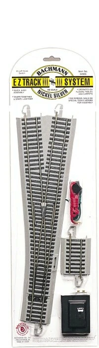 Bachmann Turnout W/Nickel Silver Rail & Gray Roadbed - E-Z Track? -- #6 Turnout Left - HO