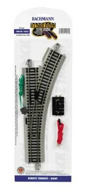 Bachmann Remote Turnout W/Nickel Silver Rail & Gray Roadbed - E-Z Track? -- Right Hand - HO