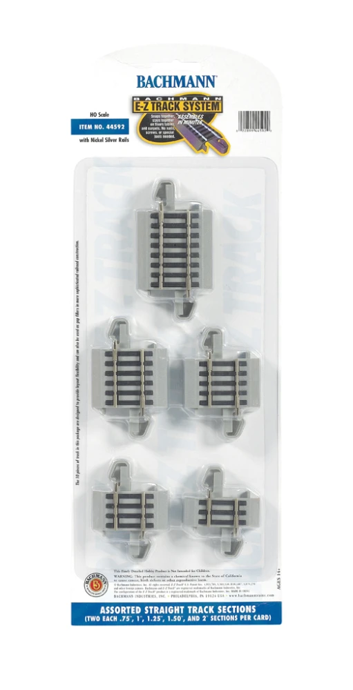 Bachmann E-Z Track? W/Nickel Silver Rail & Gray Roadbed -- Connector Assortment W/2 Each: .75, 1, 1 Bachmann E-Z Track? W/Nickel Silver Rail & Gray Roadbed -- Connector Assortment W/2 Each: .75, 1,