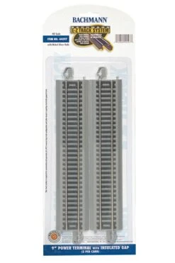 Bachmann E-Z Track? W/Nickel Silver Rail & Gray Roadbed -- 9" Straight Track Terminal W/Insulated