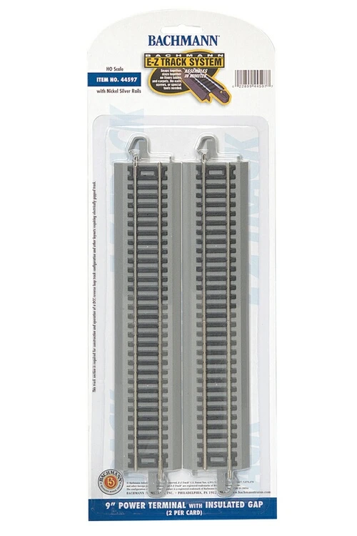 Bachmann E-Z Track? W/Nickel Silver Rail & Gray Roadbed -- 9" Straight Track Terminal W/Insulated 1 Bachmann E-Z Track? W/Nickel Silver Rail & Gray Roadbed -- 9" Straight Track Terminal W/Insulated