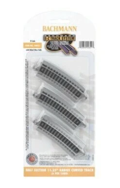 Bachmann E-Z Track? W/Nickel Silver Rail & Gray Roadbed -- 11-1/4" Radius Curve 1/2 Section Pkg(6)