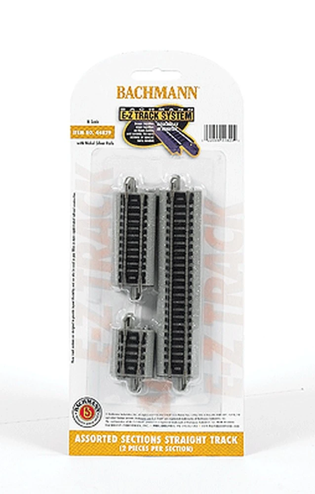 Bachmann E-Z Track? W/Nickel Silver Rail & Gray Roadbed -- Assorted Short Straight Sections 6 Piec 1 Bachmann E-Z Track? W/Nickel Silver Rail & Gray Roadbed -- Assorted Short Straight Sections 6 Piec
