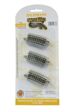 Bachmann E-Z Track? W/Nickel Silver Rail & Gray Roadbed -- 14" Radius Curve Quarter Section Pkg(6)