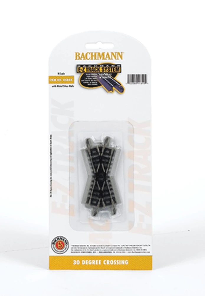 Bachmann E-Z Track? W/Nickel Silver Rail & Gray Roadbed -- 30-Degree Crossing - N 1 Bachmann E-Z Track? W/Nickel Silver Rail & Gray Roadbed -- 30-Degree Crossing - N