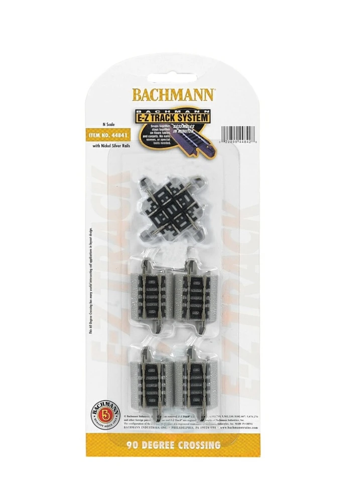 Bachmann E-Z Track? W/Nickel Silver Rail & Gray Roadbed -- 90 Degree Crossing - N 1 Bachmann E-Z Track? W/Nickel Silver Rail & Gray Roadbed -- 90 Degree Crossing - N