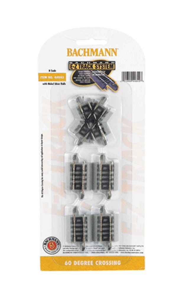 Bachmann E-Z Track? W/Nickel Silver Rail & Gray Roadbed -- 60 Degree Crossing - N 1 Bachmann E-Z Track? W/Nickel Silver Rail & Gray Roadbed -- 60 Degree Crossing - N