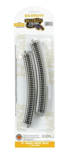 Bachmann E-Z Track? W/Nickel Silver Rail & Gray Roadbed -- 14" Radius Curve Pkg(6) - N