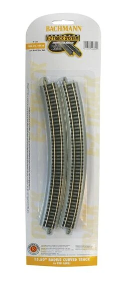 Bachmann E-Z Track? W/Nickel Silver Rail & Gray Roadbed -- 15-1/2" Radius Curved Section Pkg(6) -