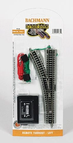 Bachmann E-Z Track? W/Nickel Silver Rail & Gray Roadbed -- Remote Left Hand Turnout - N