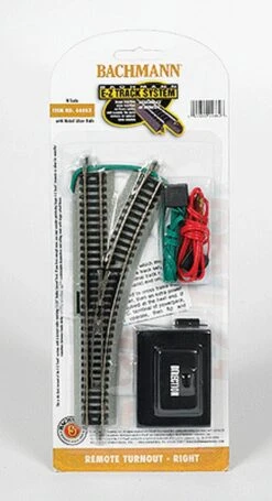 Bachmann E-Z Track? W/Nickel Silver Rail & Gray Roadbed -- Remote Right Hand Turnout - N