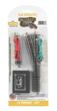 Bachmann E-Z Track? W/Nickel Silver Rail & Gray Roadbed -- #4 Turnout Left Hand - N