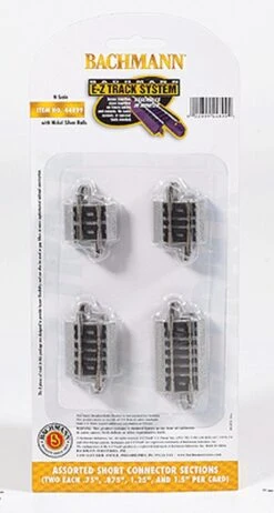 Bachmann E-Z Track? W/Nickel Silver Rail & Gray Roadbed -- Assorted Short Connecting Sections (Two