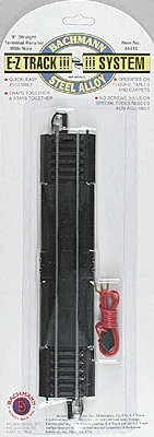 Bachmann E-Z Track? W/Steel Rail & Black Roadbed -- 9" Straight Terminal Rerailer - HO - 44410