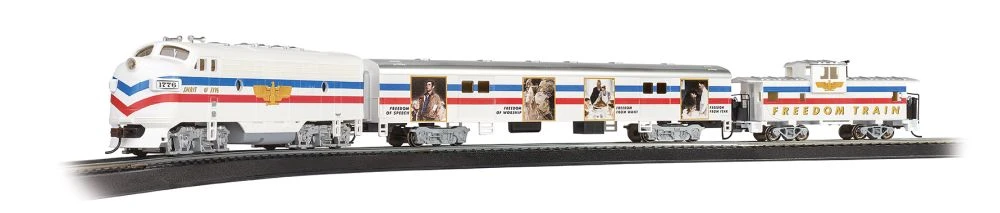 Bachmann Norman Rockwell Freedom Train Set - Standard DC -- EMD F7, Display Car, Wide-Vision Caboo 1 Bachmann Norman Rockwell Freedom Train Set - Standard DC -- EMD F7, Display Car, Wide-Vision Caboo
