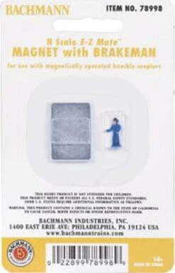Bachmann Uncoupling Magnet For Knuckle Couplers -- With Brakeman Figure - N