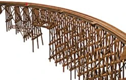 JV Models Curved Wood Trestle -- Kit - N