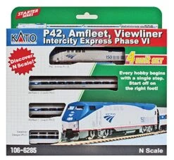 Kato Amfleet And Viewliner Intercity Express Train-Only Set - Ready To Run -- Amtrak P42 (Phase V