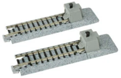 Kato Straight Roadbed Bumper Track Section - Unitrack -- A Style - 2-7/16" 62mm Pkg(2) - N