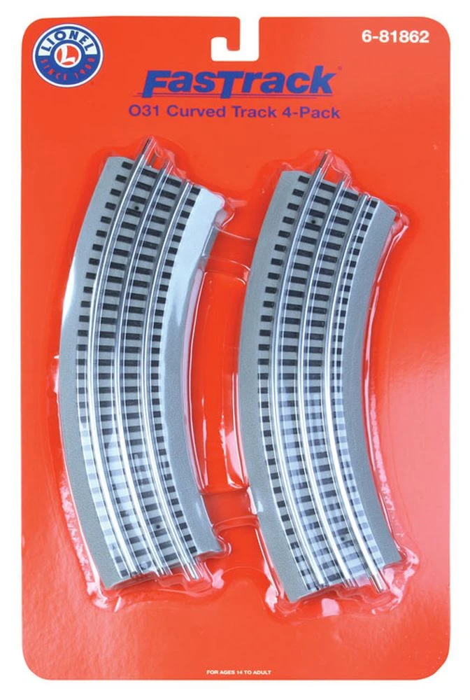 Lionel O-31 FasTrack -- Curved Pkg(4) - O - 6-81862 1 Lionel O-31 FasTrack -- Curved Pkg(4) - O - 6-81862