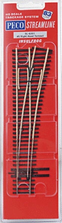 PECO Streamline Code 83 No.5 Insulfrog Turnout - Nickel Silver -- Right Hand - HO