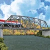 Walthers Cornerstone Arched Pratt Truss Railroad Bridge -- Double Track - Kit - 23 X 5 X 5-1/4" 5